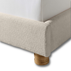 Orivelle Shelter Headboard Fabric Bed - Warm Cream Bouclé