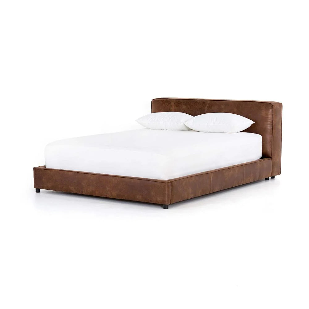 Milano Leather Platform Bed
