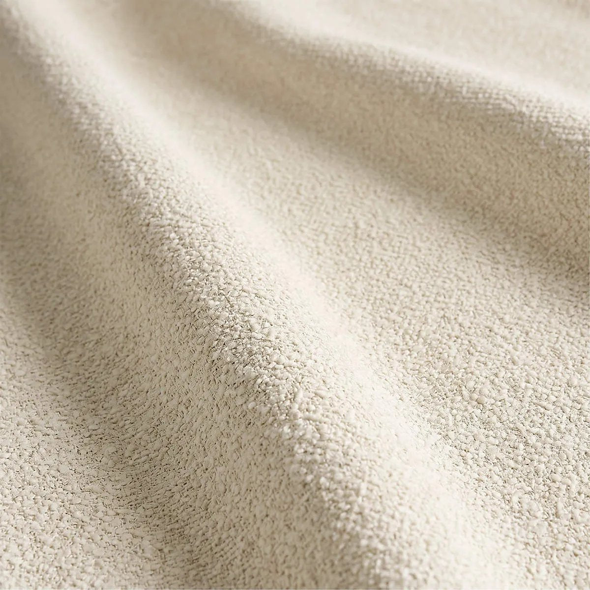 Orivelle Shelter Headboard Fabric Bed - Warm Cream Bouclé